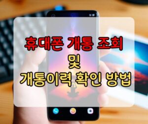 휴대폰 개통 조회 및 이력 조회 하는 방법 휴대폰 개통 조회 및 이력 조회 하는 방법