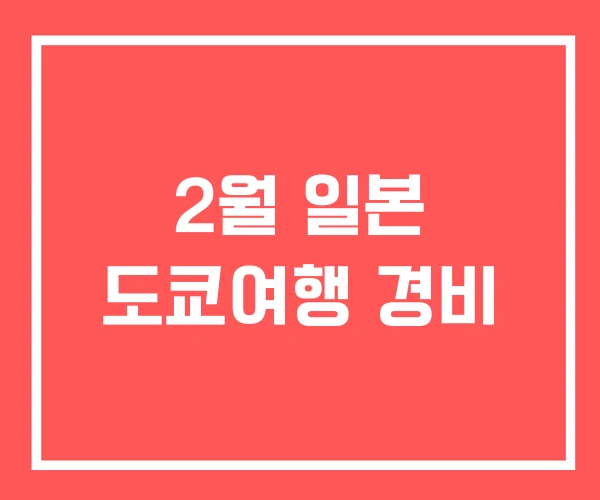 2월 일본 도쿄여행 경비