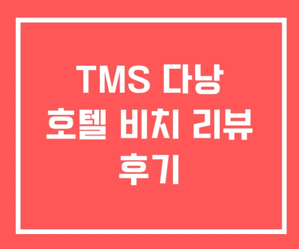 TMS 다낭 호텔 비치 리뷰 후기