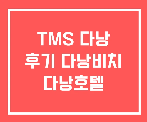 TMS 다낭 후기 다낭비치 다낭호텔
