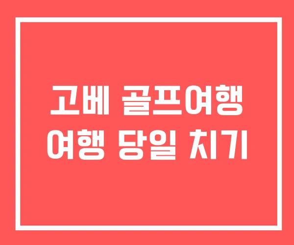 고베 골프여행 여행 당일 치기