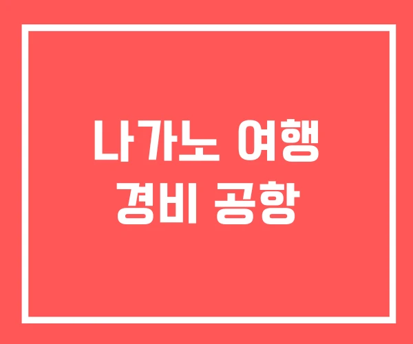 나가노 여행 경비 공항