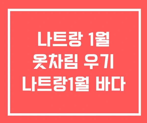 나트랑 1월 옷차림 우기 나트랑1월 바다