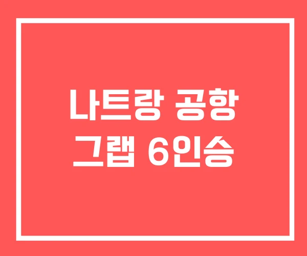 나트랑 공항 그랩 6인승 나트랑 공항 그랩 6인승