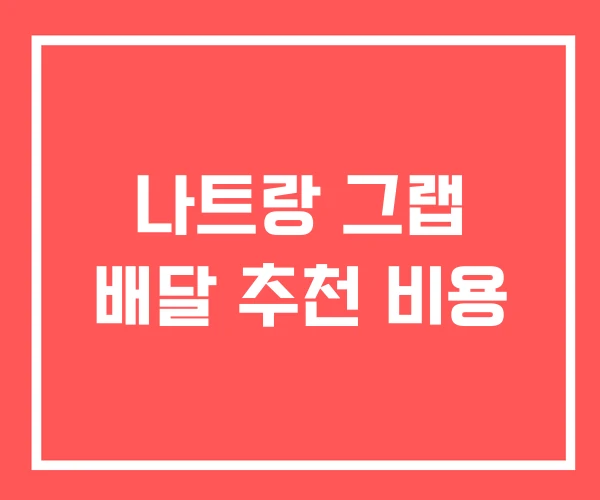 나트랑 그랩 배달 추천 비용 나트랑 그랩 배달 추천 비용