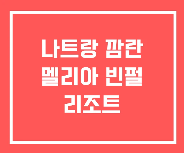 나트랑 깜란 멜리아 빈펄 리조트