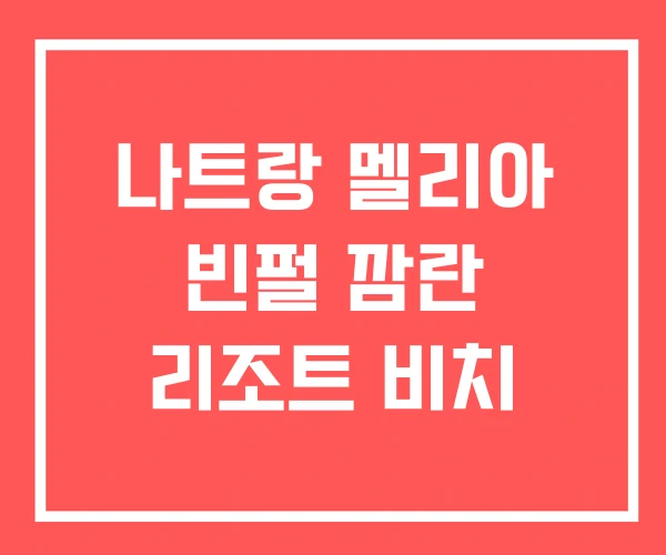 나트랑 멜리아 빈펄 깜란 리조트 비치