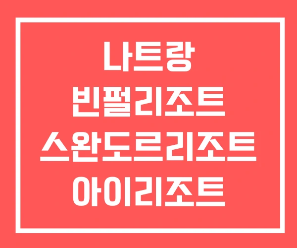 나트랑 빈펄리조트 스완도르리조트 아이리조트 머드온천