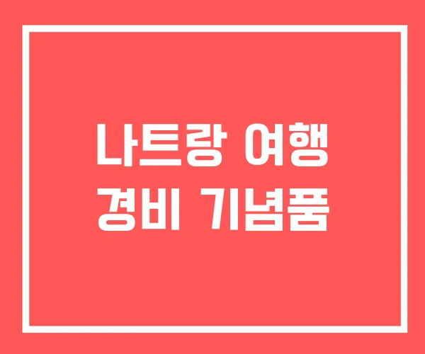 나트랑 여행 경비 기념품