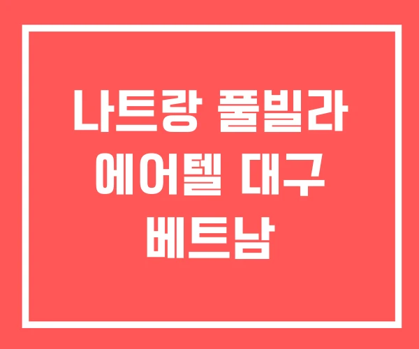 나트랑 풀빌라 에어텔 대구 베트남