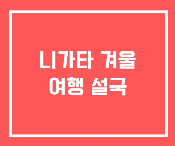 니가타 겨울 여행 설국