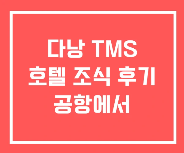 다낭 TMS 호텔 조식 후기 공항에서 다낭 TMS 호텔 조식 후기 공항에서