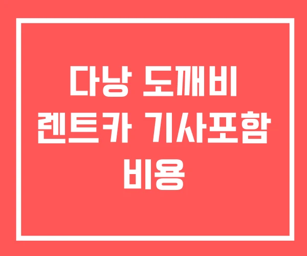 다낭 도깨비 렌트카 기사포함 비용