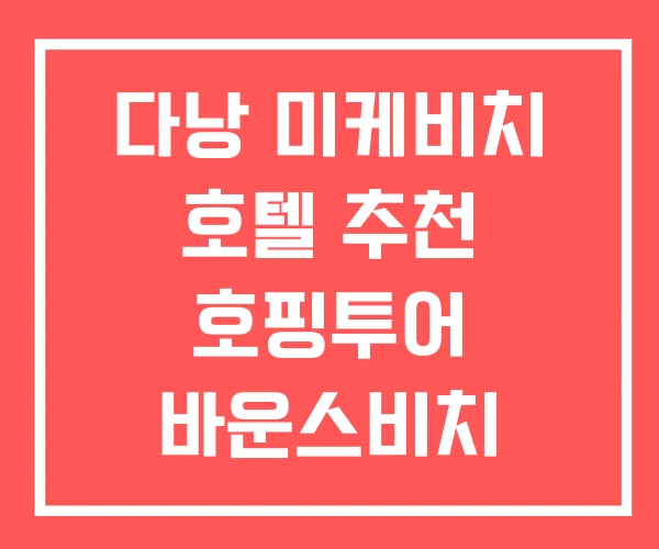 다낭 미케비치 호텔 추천 호핑투어 바운스비치