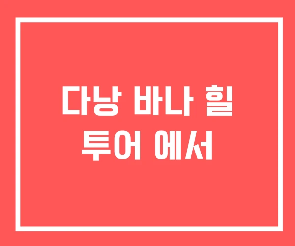 다낭 바나 힐 투어 에서