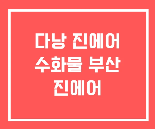 다낭 진에어 수화물 부산 진에어