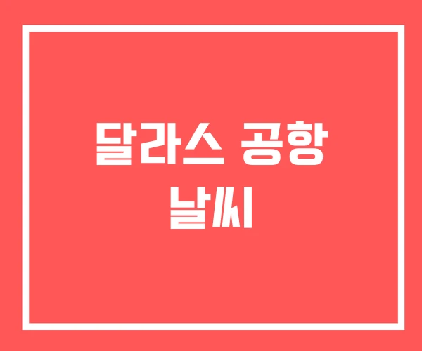 달라스 공항 날씨