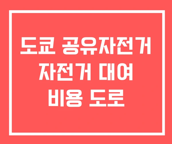 도쿄 공유자전거 자전거 대여 비용 도로