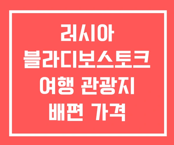 러시아 블라디보스토크 여행 관광지 배편 가격