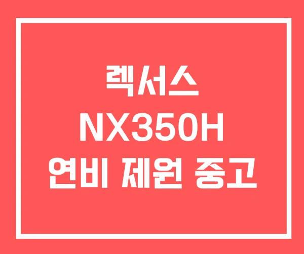 렉서스 NX350H 연비 제원 중고