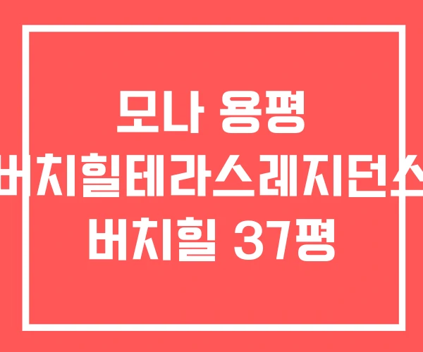 모나 용평 버치힐테라스레지던스 버치힐 37평