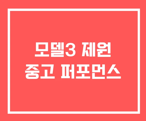 모델3 제원 중고 퍼포먼스 모델3 제원 중고 퍼포먼스