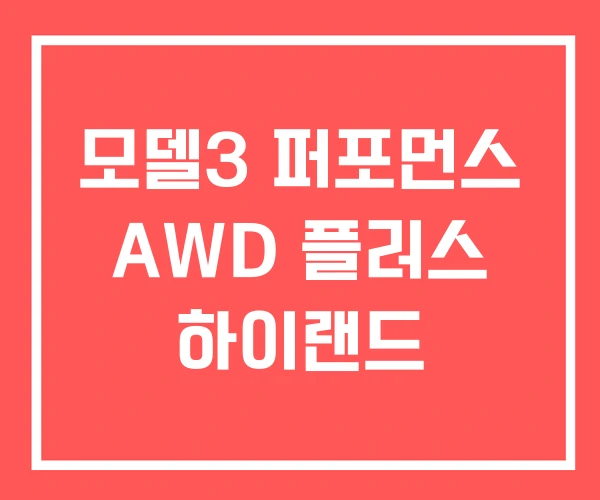 모델3 퍼포먼스 AWD 플러스 하이랜드 모델3 퍼포먼스 AWD 플러스 하이랜드