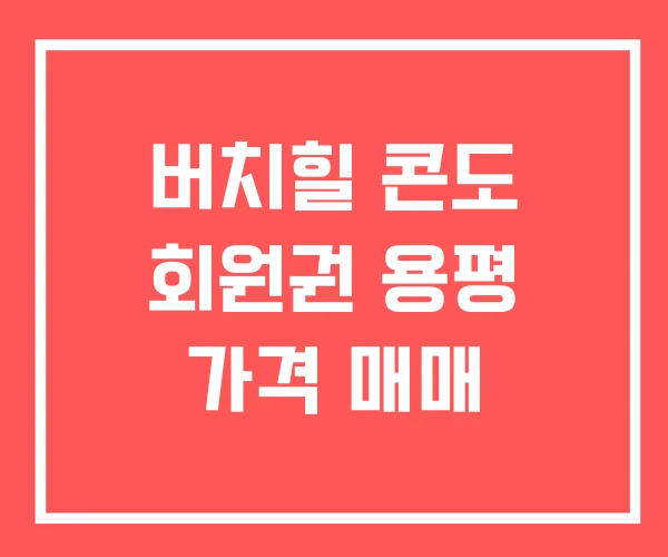 버치힐 콘도 회원권 용평 가격 매매