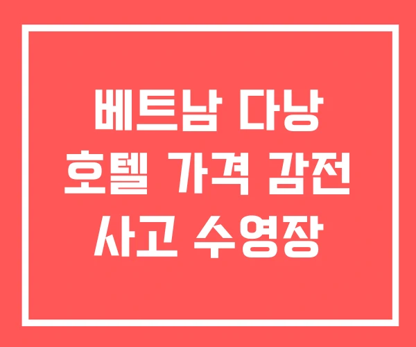 베트남 다낭 호텔 가격 감전 사고 수영장