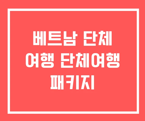 베트남 단체 여행 단체여행 패키지