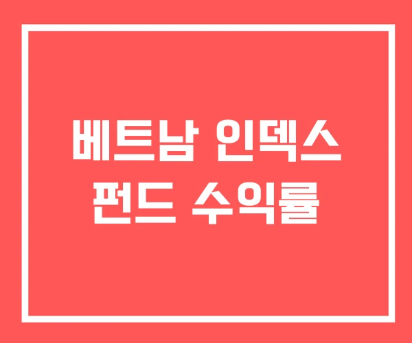 베트남 인덱스 펀드 수익률