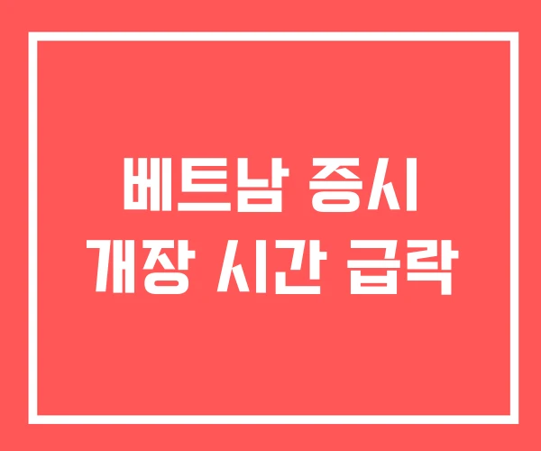 베트남 증시 개장 시간 급락