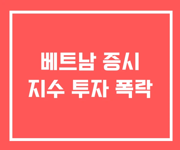 베트남 증시 지수 투자 폭락