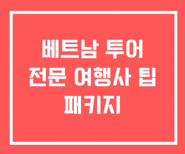 베트남 투어 전문 여행사 팁 패키지