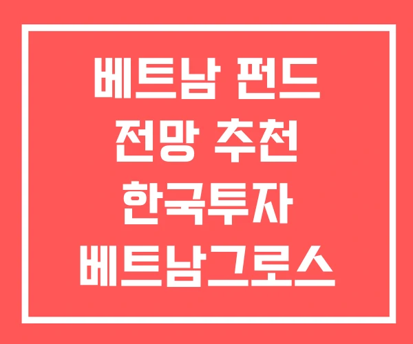 베트남 펀드 전망 추천 한국투자 베트남그로스