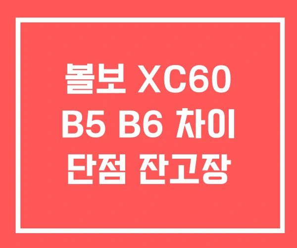 볼보 XC60 B5 B6 차이 단점 잔고장