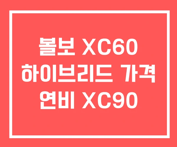 볼보 XC60 하이브리드 가격 연비 XC90