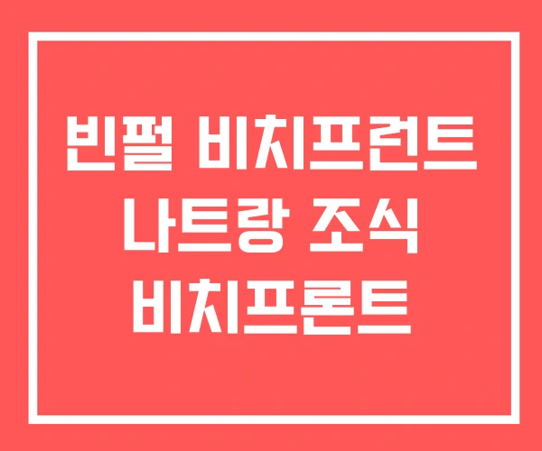 빈펄 비치프런트 나트랑 조식 비치프론트