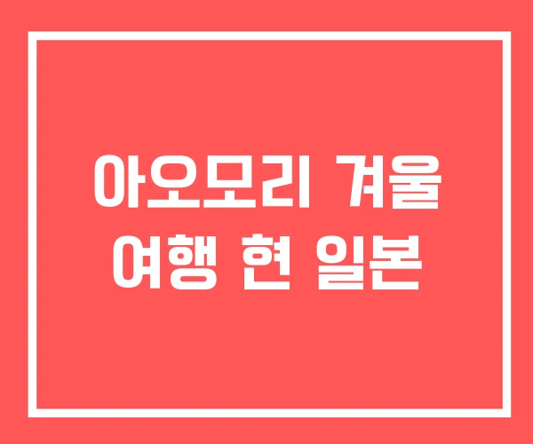 아오모리 겨울 여행 현 일본