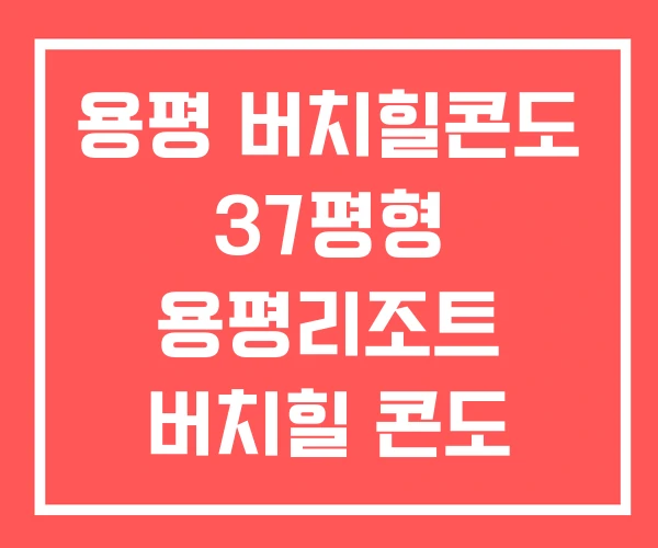 용평 버치힐콘도 37평형 용평리조트 버치힐 콘도