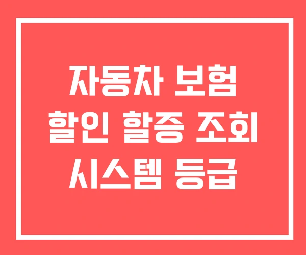 자동차 보험 할인 할증 조회 시스템 등급
