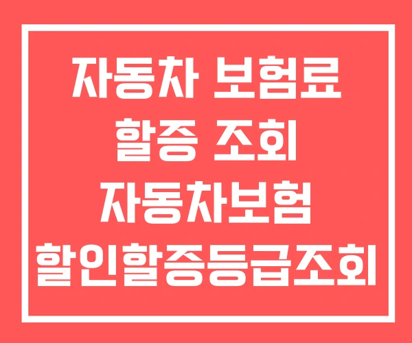 자동차 보험료 할증 조회 자동차보험 할인할증등급조회 자동차 보험료 할증 조회 자동차보험 할인할증등급조회