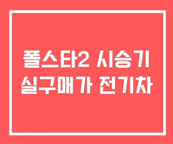 폴스타2 시승기 실구매가 전기차 폴스타2 시승기 실구매가 전기차