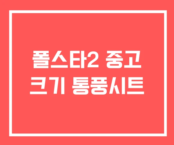 폴스타2 중고 크기 통풍시트 폴스타2 중고 크기 통풍시트