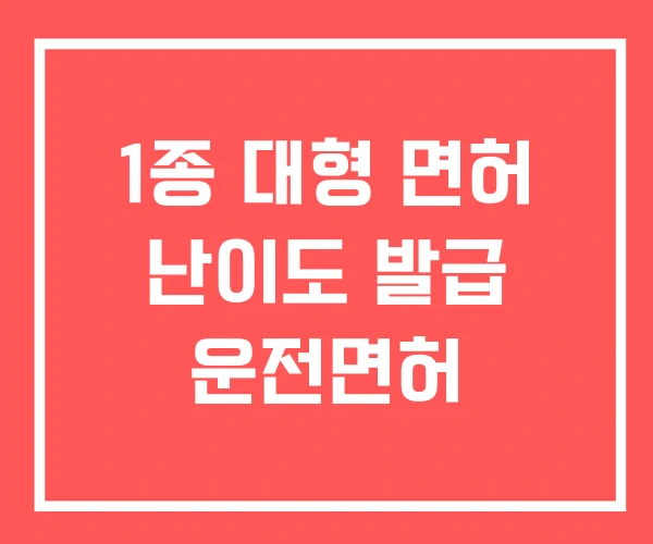1종 대형 면허 난이도 발급 운전면허 1종 대형 면허 난이도 발급 운전면허