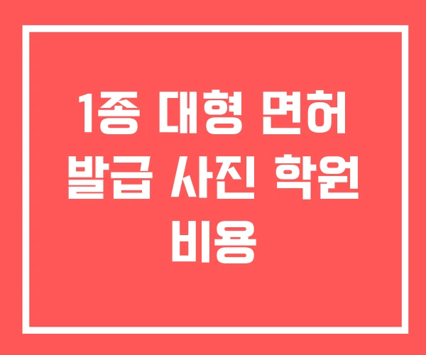 1종 대형 면허 발급 사진 학원 비용 1종 대형 면허 발급 사진 학원 비용