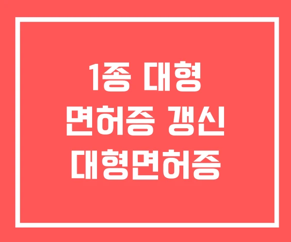 1종 대형 면허증 갱신 대형면허증 1종 대형 면허증 갱신 대형면허증