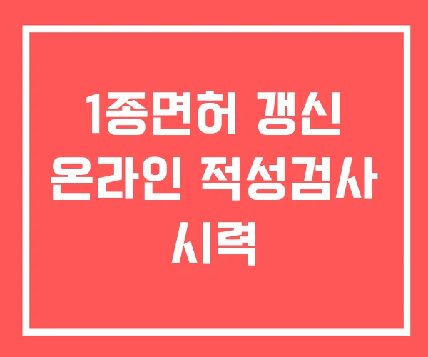 1종면허 갱신 온라인 적성검사 시력 1종면허 갱신 온라인 적성검사 시력