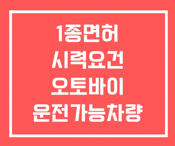 1종면허 시력요건 오토바이 운전가능차량 1종면허 시력요건 오토바이 운전가능차량