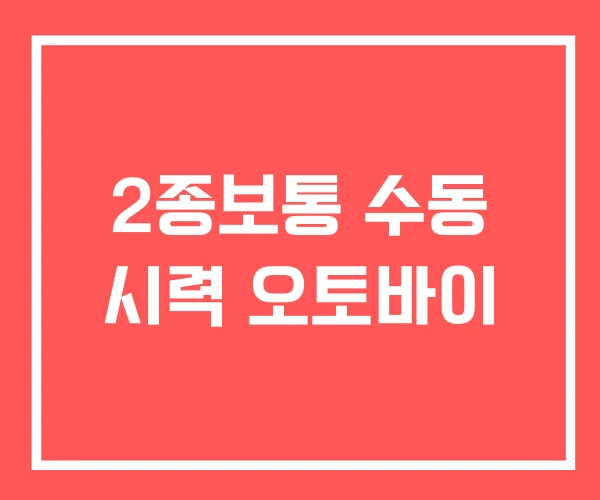 2종보통 수동 시력 오토바이 2종보통 수동 시력 오토바이